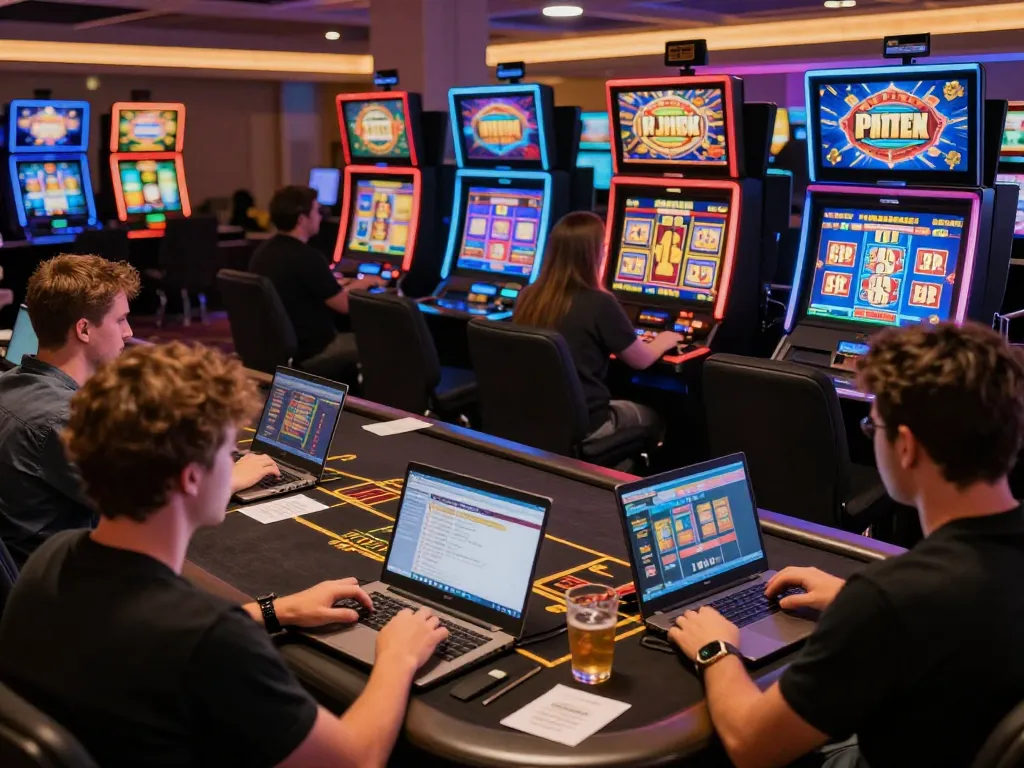 Experience slot gacor hari ini with vibrant online casino action, players engaged in exciting gameplay.
