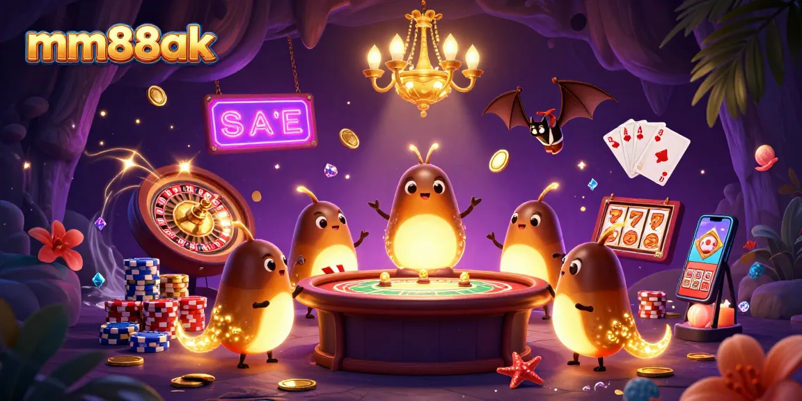 Experience the excitement of mm88ak with an illuminated casino scene featuring vibrant characters and dynamic gameplay elements.
