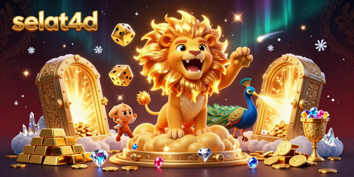 Experience the thrilling world of selat4d with a vibrant casino adventure illustrated in 3D cartoon style.