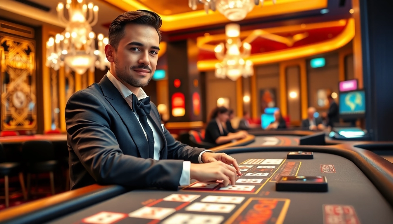 에볼루션 바카라에서 실시간으로 플레이하는 딜러의 집중된 모습