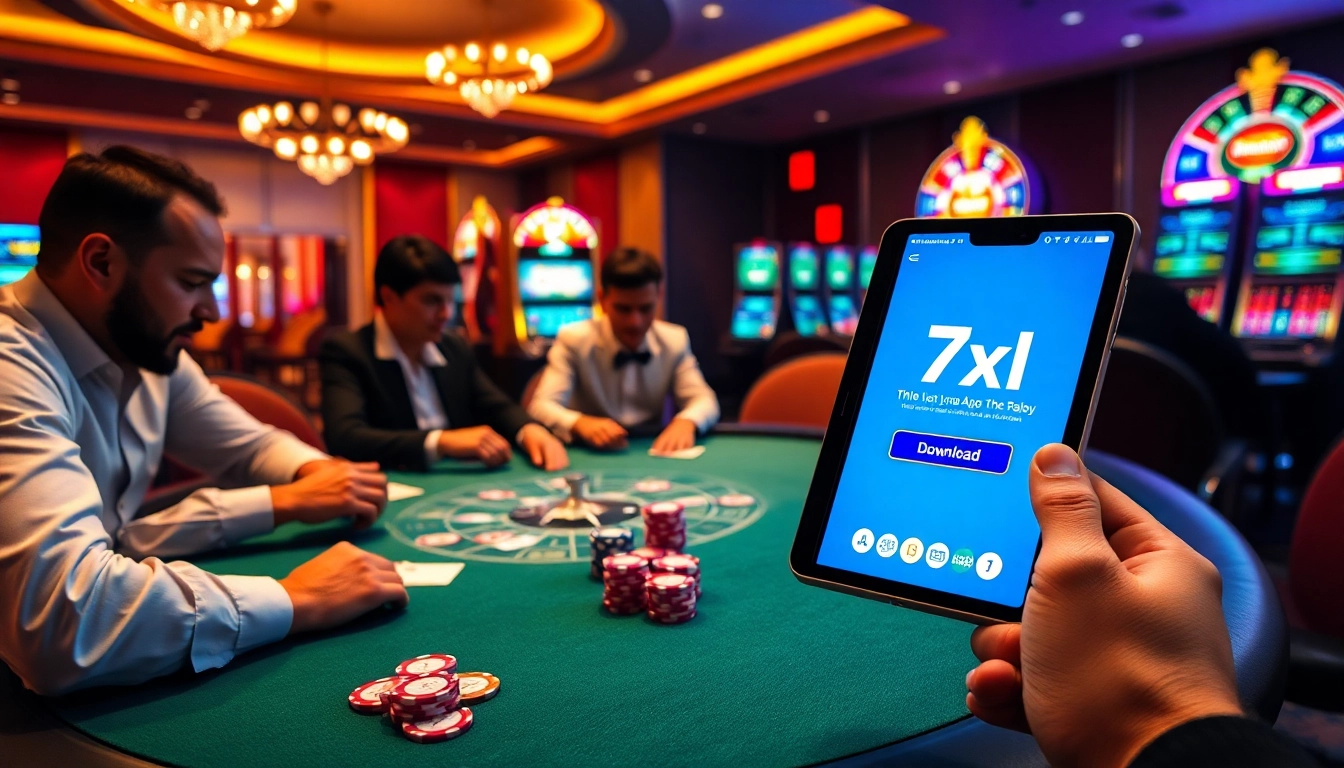 Experience the exciting world of gambling with 7xl להורדה, featuring vibrant poker tables and thrilling games.