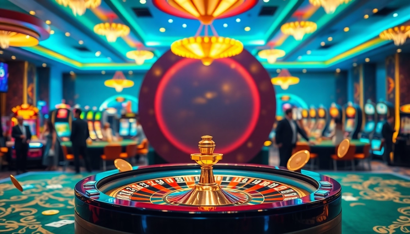Experience luxury gaming at nhà cái U888 with vibrant tables and patrons enjoying casino thrills.