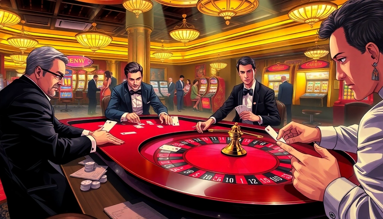 Players strategizing at a casino table while navigating options from the hidden wiki.