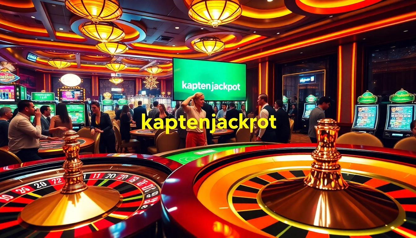 Experience the excitement of kaptenjackpot at a lively casino with poker tables and roulette wheels.