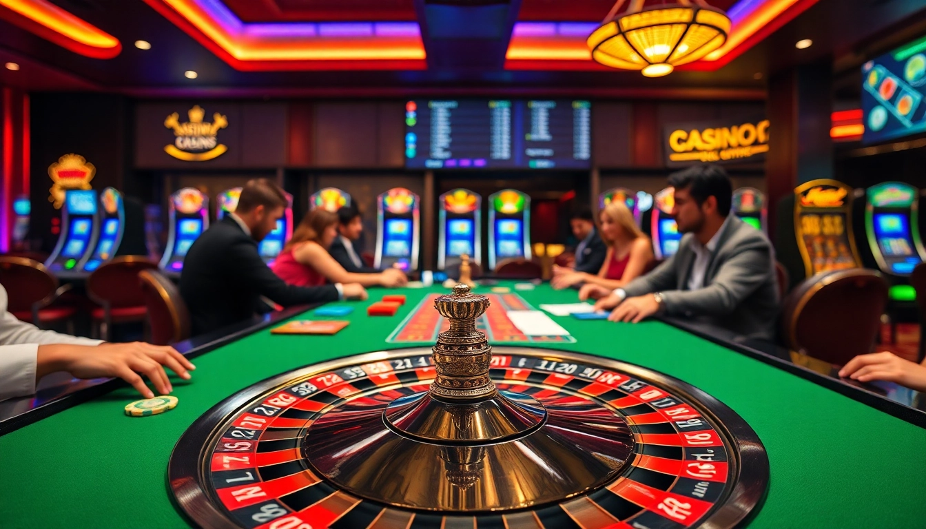 Engage with thrill at the BL555 family casino, featuring roulette, poker chips, and vibrant gaming ambiance.